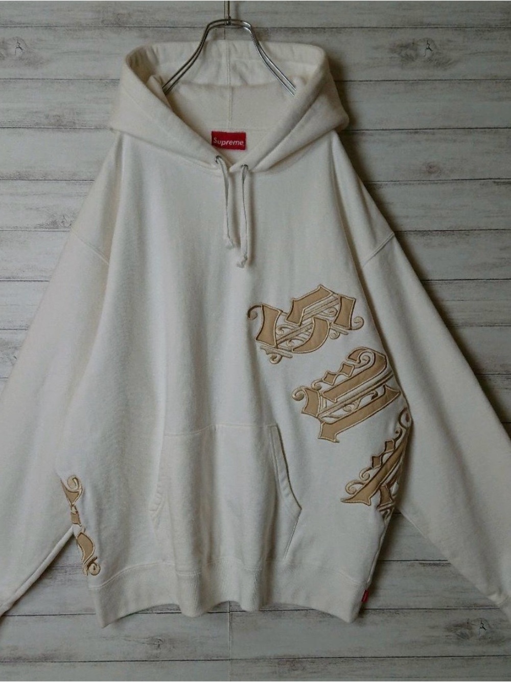Supreme Old English Wrap Hooded Sweatshirt 'White'